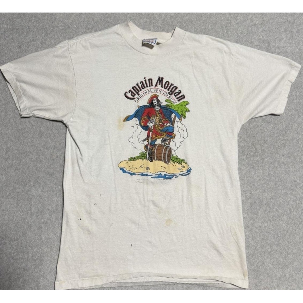 Vintage 1990s Captain Morgan Original Spiced Rum Promo T Shirt  XL